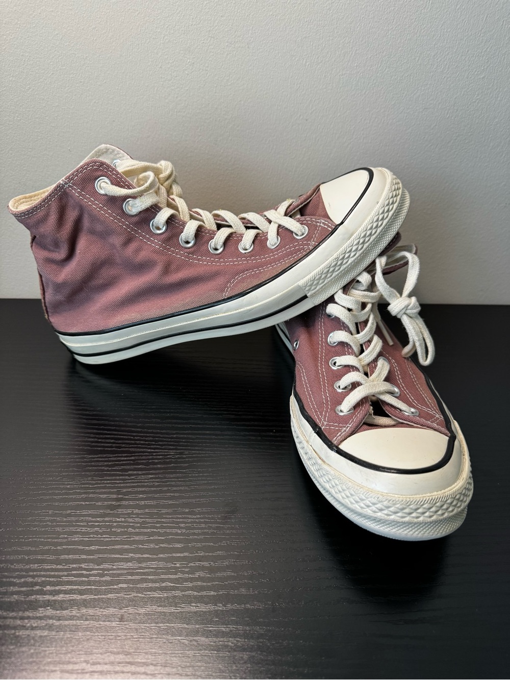 Converse High Top Sneakers - Dusty Mauve Canvas with White Accents